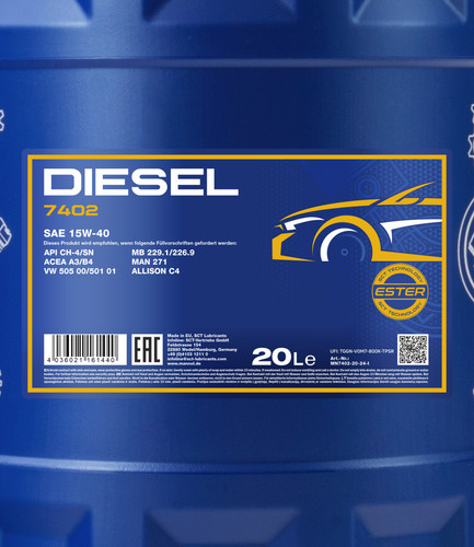 Mannol diesel 15w - diesel, 20l