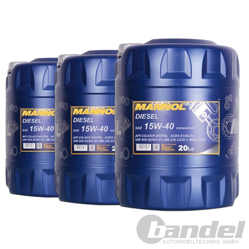 3x20 liter sae 15w40 - sae, mannol